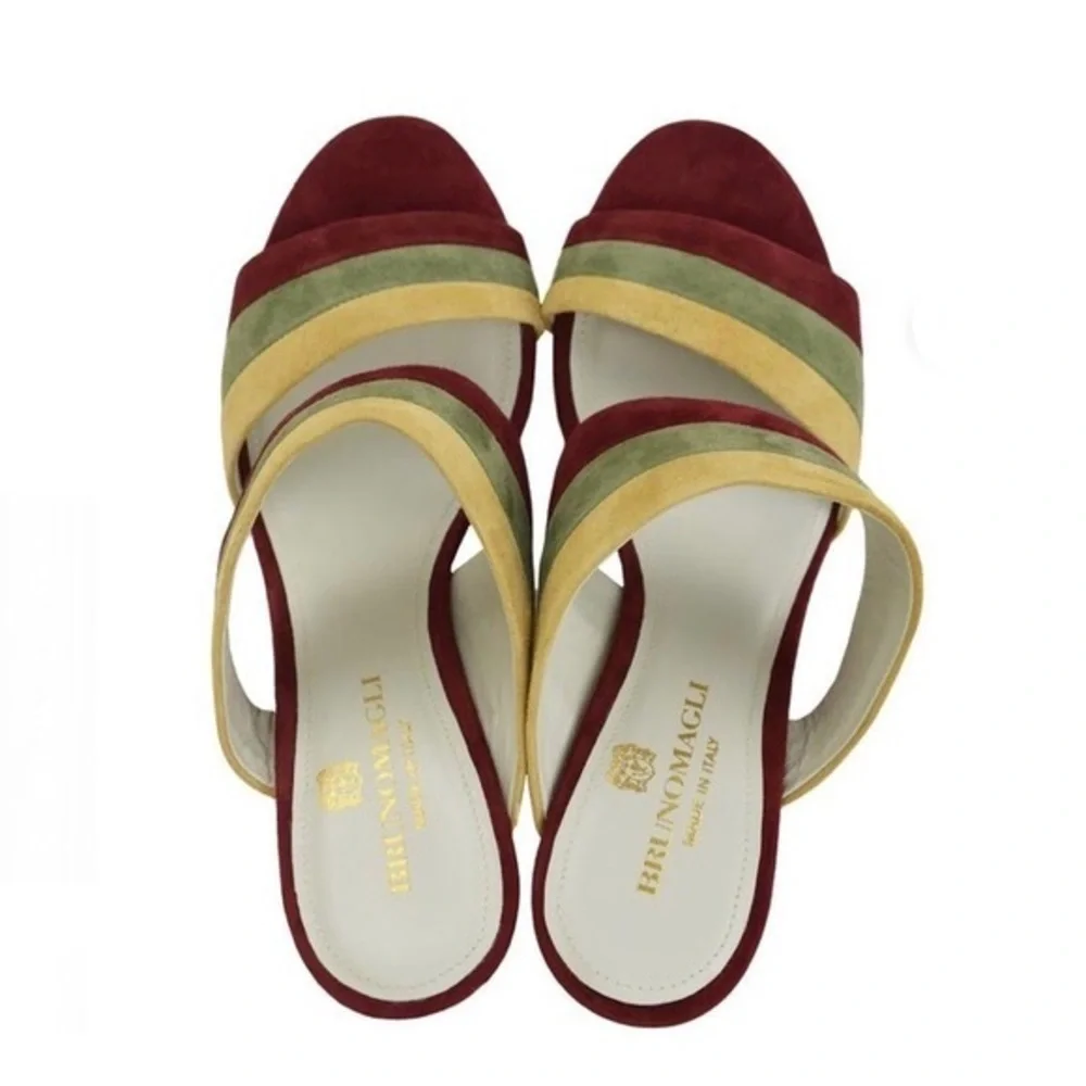 Bruno Magli SUEDE SLIP-ON WEDGE-SPICE COMBO, NIB